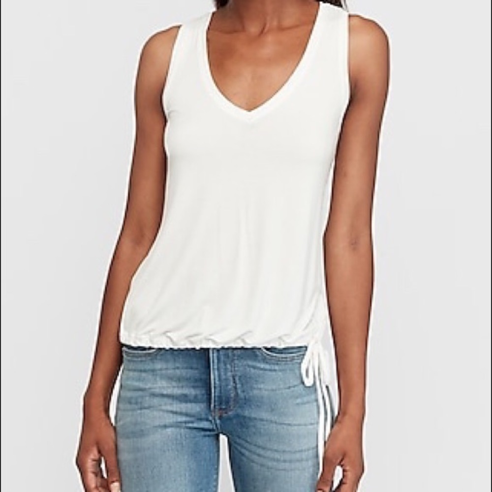 Cinched Hem V-Neck Easy Tank